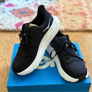 Hoka Black and White Athletic Shoes